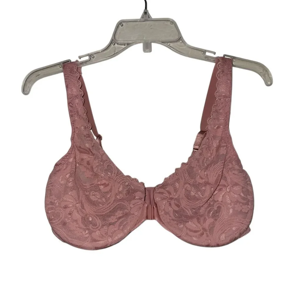 Glamorise Pink Lace Full-Coverage Bra